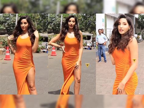 nora fatehi tits|Photos: Nora Fatehi raises temperature in nude thigh